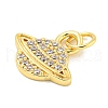 Rack Plating Brass Micro Pave Clear Cubic Zirconia Pendants KK-B093-20G-2