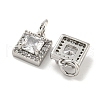 Brass Micro Pave Clear Cubic Zirconia Pendants KK-P275-32A-P-2