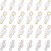  40Pcs 4 Style Natural Cultured Freshwater Pearl Beads Links Connectors FIND-NB0002-11-1