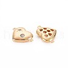 Brass Micro Pave Clear Cubic Zirconia Connector Charms KK-S356-741-2