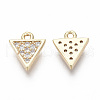 Brass Micro Pave Clear Cubic Zirconia Charms KK-R134-008-NF-2