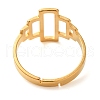 Hollow Rectangle 304 Stainless Steel Adjustable Rings for Women RJEW-N048-01G-3