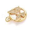 Brass Micro Pave Clear Cubic Zirconia Pendants KK-N268-75G-2