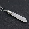 Natural Quartz Crystal Faceted Bullet Point Pendant Necklaces FS-WG32EE9-04-1