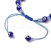 Lampwork Evil Eye Beads Braided Bead Bracelets for Men Women BJEW-MZ00160-9