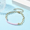 Waxed Cotton Cords Braided Link Bracelets BJEW-JB09963-01-2