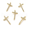 Brass Micro Pave Clear Cubic Zirconia Connector Charms KK-E068-VB332-1