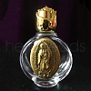 Glass Holy Water Bottle with Zinc Alloy Cap PW-WG79722-21-1