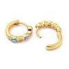 Evil Eye Real 18K Gold Plated Brass Hoop Earrings EJEW-L269-076G-2