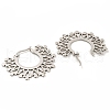 Non-Tarnish 304 Stainless Steel Hollow Sun Hoop Earrings EJEW-P248-07P-3