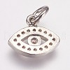 Brass Micro Pave Cubic Zirconia Charms ZIRC-G087-30P-2