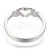 304 Stainless Steel Hand Heart Cuff Rings RJEW-N038-121P-4
