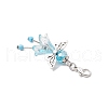 Glass & Acrylic Flower Angel Pendant Decorations HJEW-JM03329-01-5