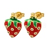 Brass Micro Pave Cubic Zirconia Stud Earrings EJEW-D322-05G-01-4