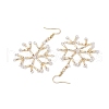 Glass Snowflake Dangle Earrings EJEW-MZ00253-02-4