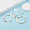 Heart & Polymer Clay Heishi Beads Stretch Bracelets Set BJEW-TA00044-2