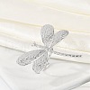 Anti-Tarnish 304 Stainless Steel Dragonfly Open Cuff Rings RJEW-M047-07P-1