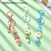 Spray Painted Alloy Bar Beadable Keychain for Jewelry Making DIY Crafts KEYC-A011-02K-3