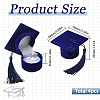 SUNNYCLUE 4Pcs Doctoral Hat Shaped Velvet Jewelry Ring Storage Boxes CON-SC0001-18B-2
