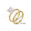 925 Sterling Silver Pave Cubic Zirconia Finger Rings for Couple AG7275-4-3