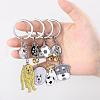 WEWAYSMILE 2 pcs Dog Keychain Car Keychain Pet Pendant Key-Ring Lovely Dog Key-ring Portable Metal Keychain Gift for Pet Lover Birthday Puppy Theme Party Supplies (Bichon Frise) JX798A-6