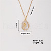 Elegant Vintage Brass Micro Pave Cubic Zirconia Oval with Flower Pendant Necklace for Women UW4443-1-1