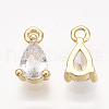 Brass Cubic Zirconia Charms X-KK-T038-562G-NF-2