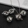 Hollow Brass Locket Pendants KK-D414-09-NR-5