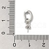 Rack Plating Brass Micro Pave Clear Cubic Zirconia Cup Peg Bails KK-A222-17P-3