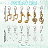 12Pcs 6 Style Musical Note Tibetan Style Alloy Pendant Stitch Markers HJEW-NB00038-2