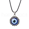 Evil Eye Resin Alloy Pendants Necklaces NJEW-JN04545-1
