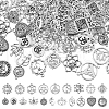 HOBBIESAY 100Pcs 20 Style Tibetan Style Alloy Pendants FIND-HY0003-07-1