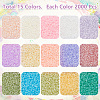 ARRICRAFT 150g 15 Colors Imitation Jade Glass Round Seed Beads GLAA-AR0001-62-5