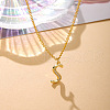 Fashionable Brass Micro Pave Clear Cubic Zirconia Initial Pendant Necklaces for Women FS-WG2FE2D-19-1