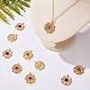 24Pcs 6 Colors Faceted Glass Pendants GLAA-SZ0001-90-5