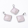 Natural Rose Quartz Pendants G-E420-03P-2