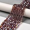 Transparent Electroplate Glass Beads Strands EGLA-A039-T6mm-B05-4