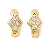 Brass Micro Pave Clear Cubic Zirconia Fold Over Clasps KK-U056-10G-1
