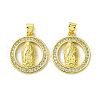 Brass Micro Pave Cubic Zirconia Pendants KK-H472-53F-G-1