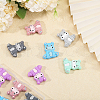 CHGCRAFT 12Pcs 6 Colors Rhinoceros Food Grade Eco-Friendly Silicone Focal Beads SIL-CA0003-07-4
