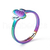 Ion Plating(IP) 201 Stainless Steel Cactus Adjustable Ring for Women RJEW-K238-03M-3
