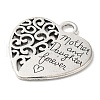 Heart with Words Tibetan Style Alloy Pendants TIBEP-S295-43AS-RS-2