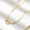 Brass Ring Link Paperclip Chain Necklaces X-NJEW-A042-05G-4