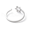 304 Stainless Steel With Rhinestone Open Rings for Women RJEW-S240-01P-3