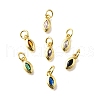 Brass Micro Pave Cubic Zirconia Pendants KK-Z102-06G-01-1
