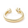 Clear Cubic Zirconia Double Heart Open Cuff Ring RJEW-H127-37G-3
