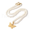 Butterfly Ion Plating(IP) 304 Stainless Steel Pendant Necklaces NJEW-K274-03G-2