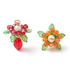 Glass with Round Shell Pearl and Acrylic Charms Pendants PALLOY-MZ00647-2