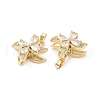 Rotatable Brass Micro Pave Clear Cubic Zirconia Pendants KK-E068-VC288-3