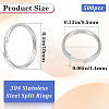 SOFPLATE 500Pcs 304 Stainless Steel Split Rings STAS-SP0001-66C-2